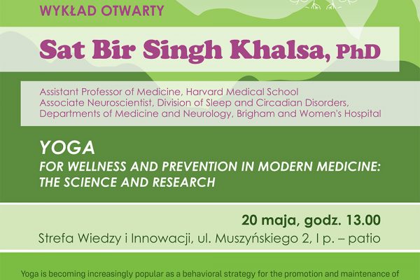 Zapraszamy na wykład otwarty – prof. Sat Bir Singh Khalsa z Harvard Medical School.