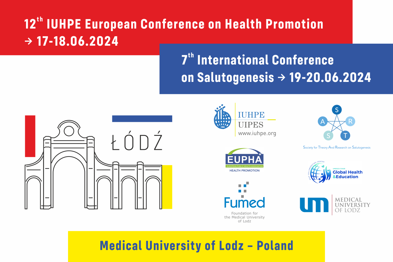 Pozostały dwa tygodnie na zgłoszenie abstraktu na 12. Europejską Konferencję Promocji Zdrowia IUHPE i 7. Międzynarodową Konferencję Salutogenezy