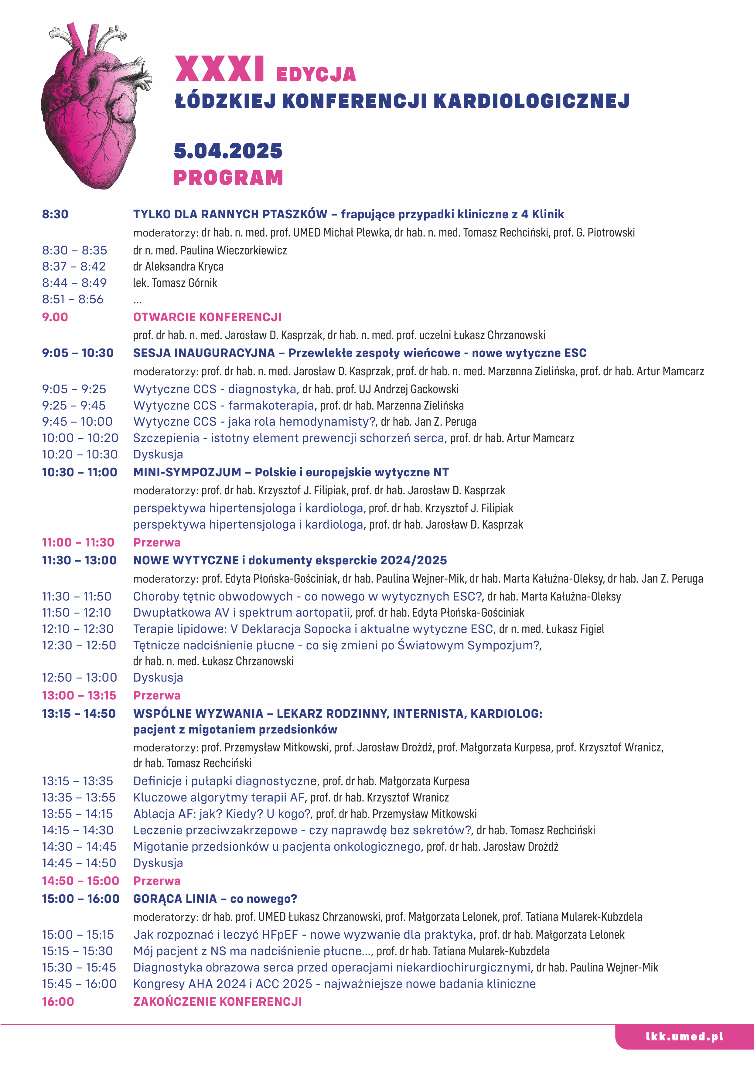 Program - XXXI Łódzka Konferencja Kardiologiczna