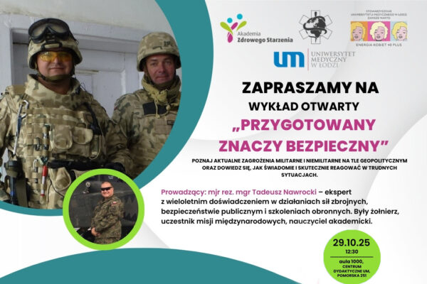 Zaproszenie na wykład otwarty “Przygotowany znaczy bezpieczny”