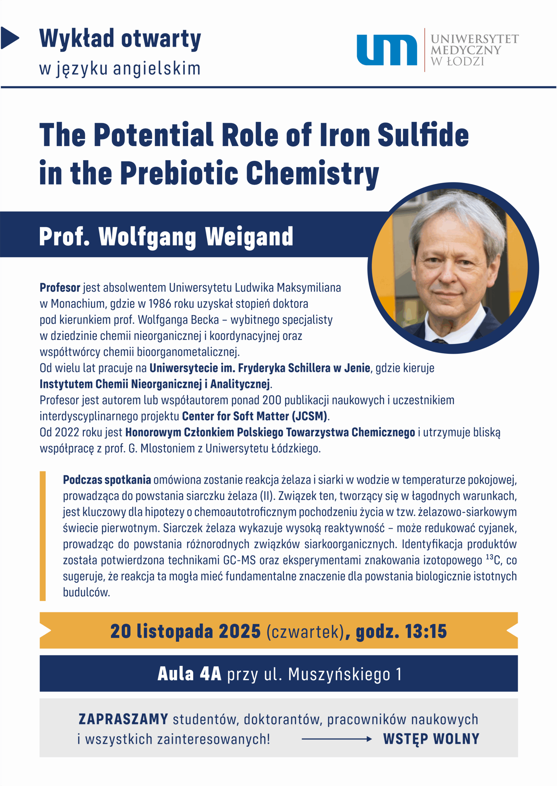 Prof. Wolfgang Weigand - wykład
