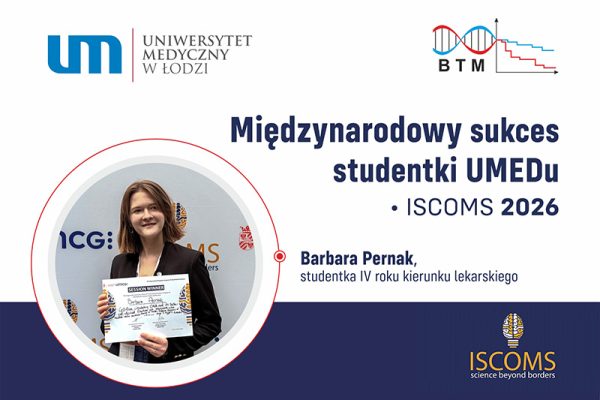 Międzynarodowy sukces studentki UMED. I miejsce na ISCOMS 2026